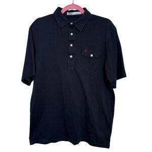 Criquet Men’s Polo Shirt Black Size Medium – 100% Cotton